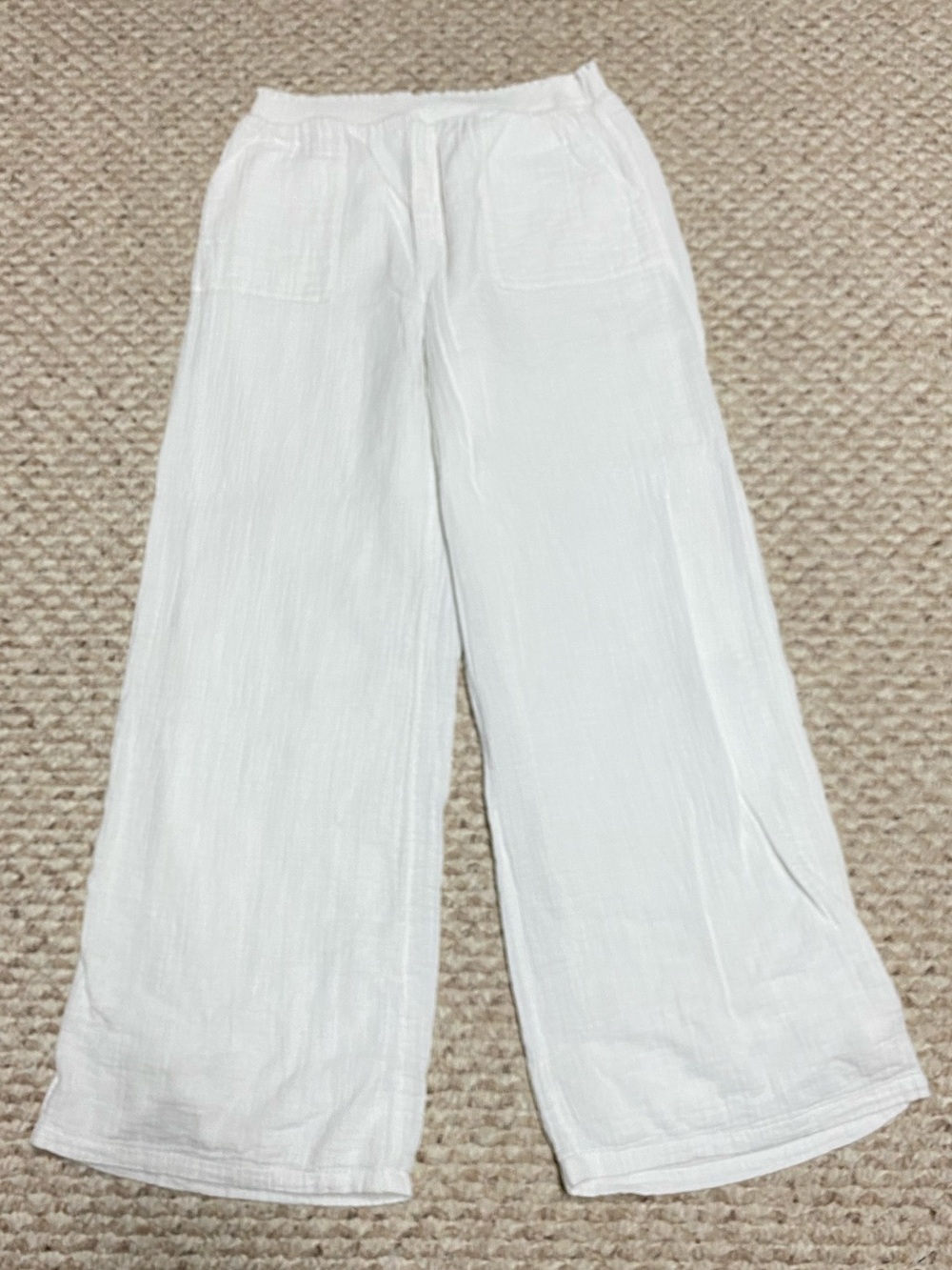 SO WHITE MUSLIN WIDE LEG PANTS - XL